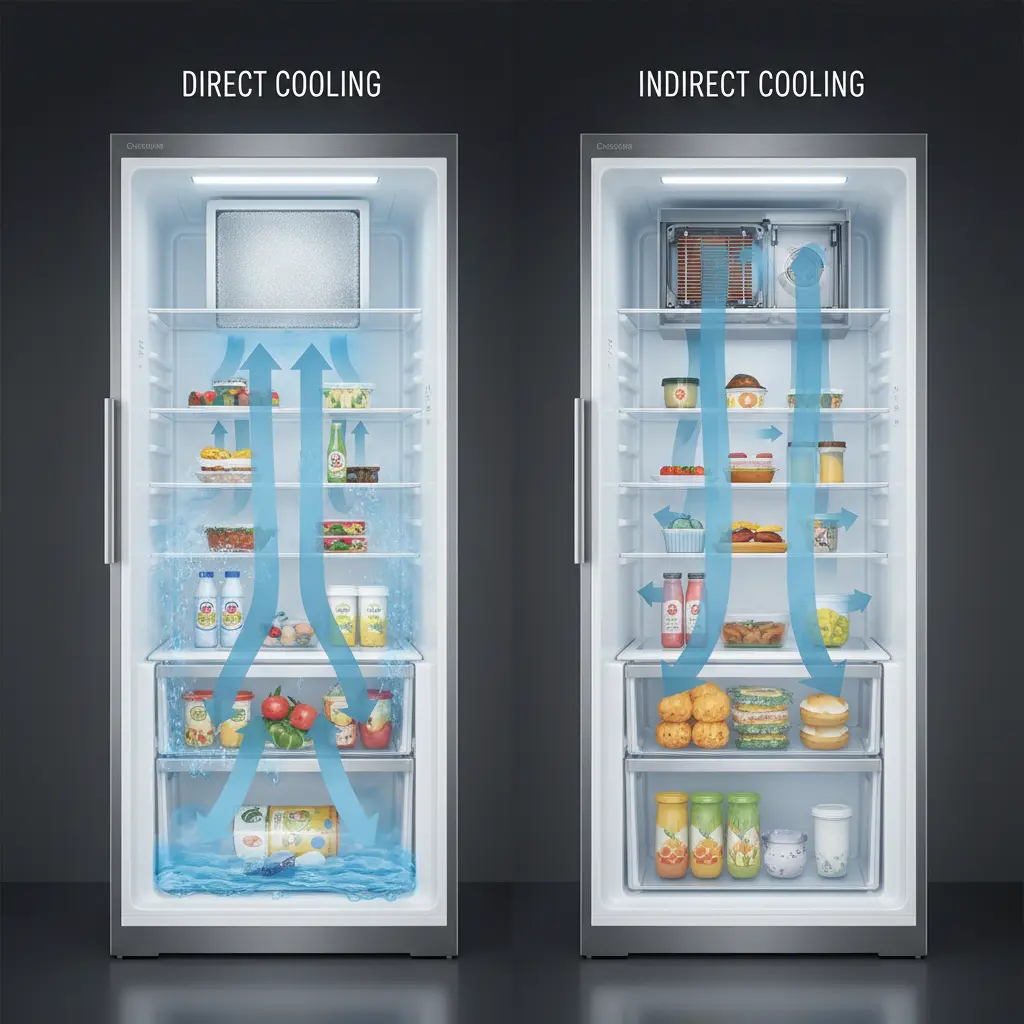 우성냉동고 - 직냉식 vs 간접냉각식 원리