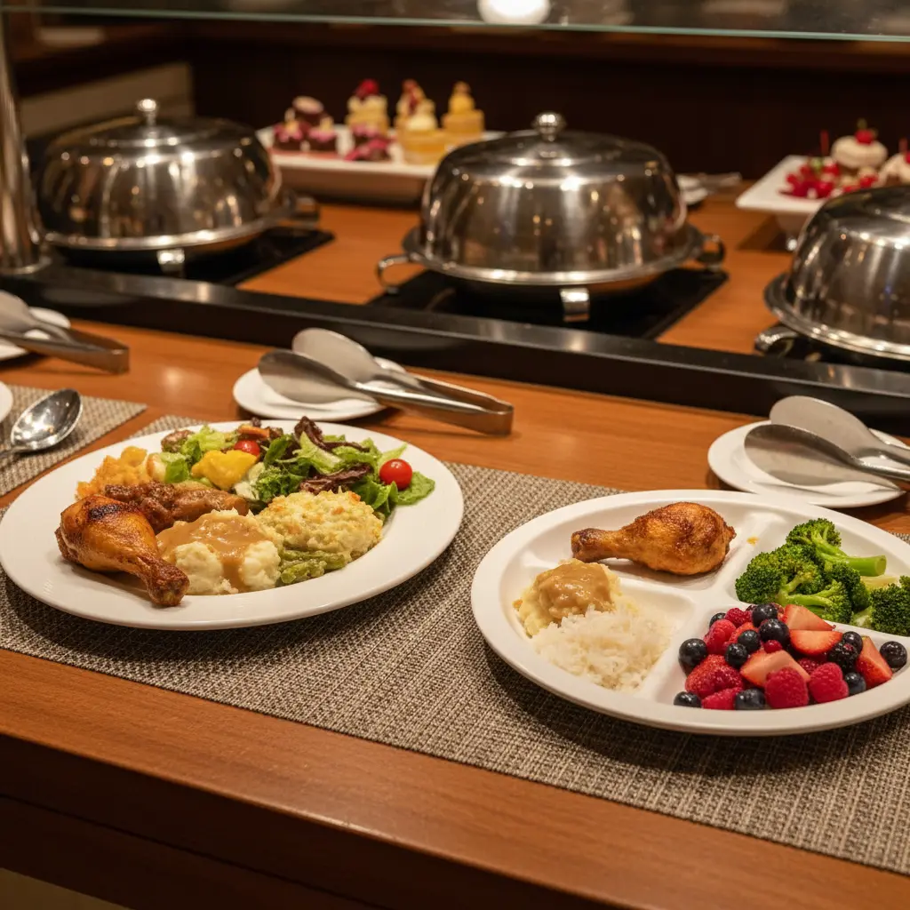 원형 접시 vs 나눔 접시 비교