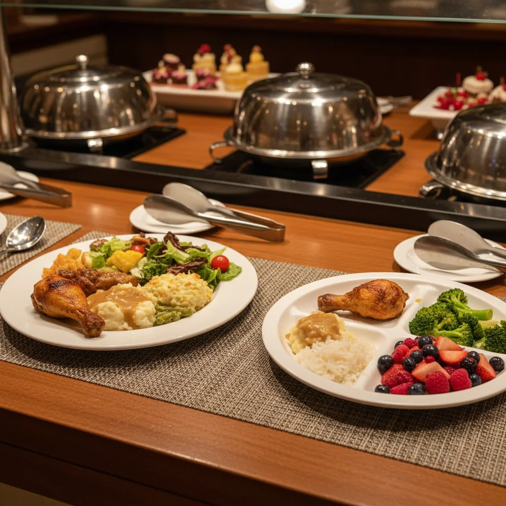 원형 접시 vs 나눔 접시 비교