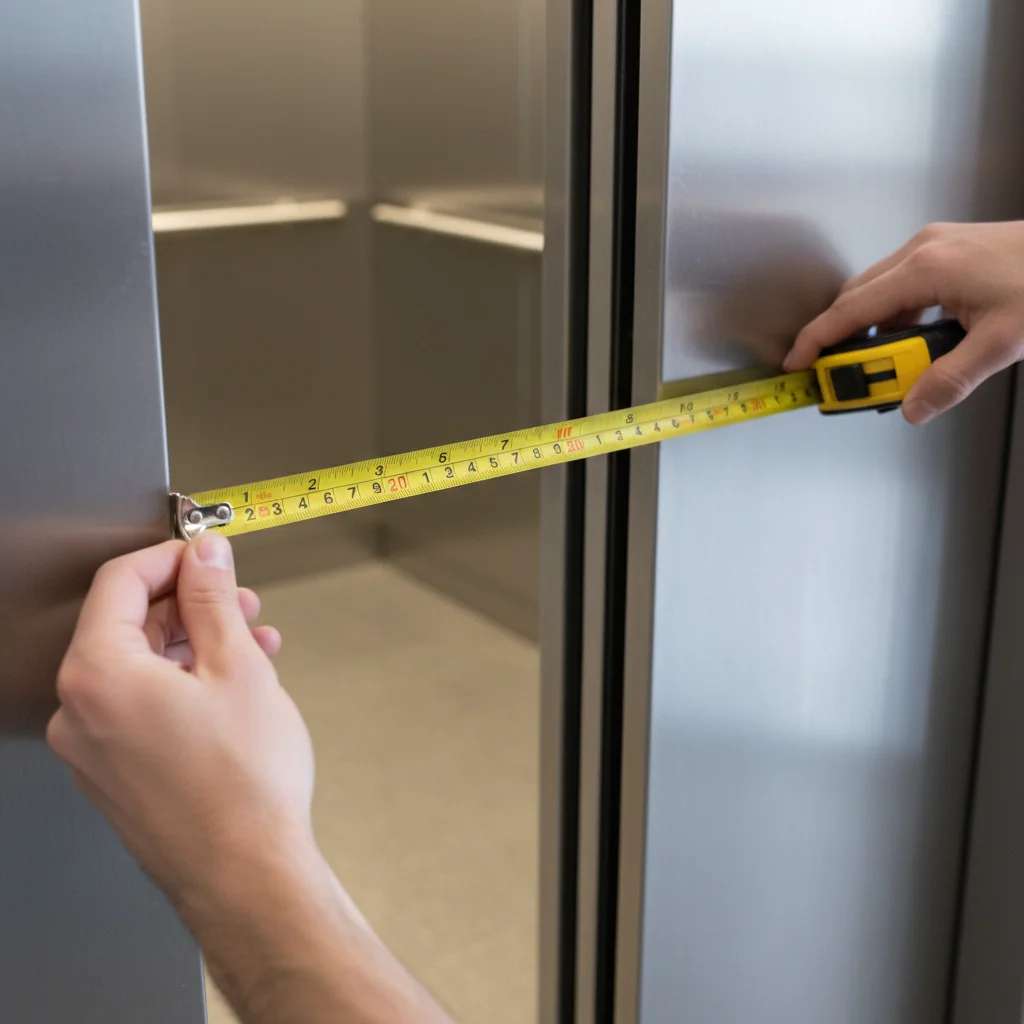 쇼케이스중고매입 - 엘리베이터 폭 측정