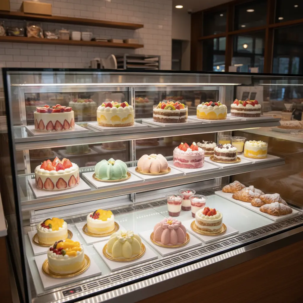 쇼케이스매입 - 깔끔하게 관리된 카페 쇼케이스 모습