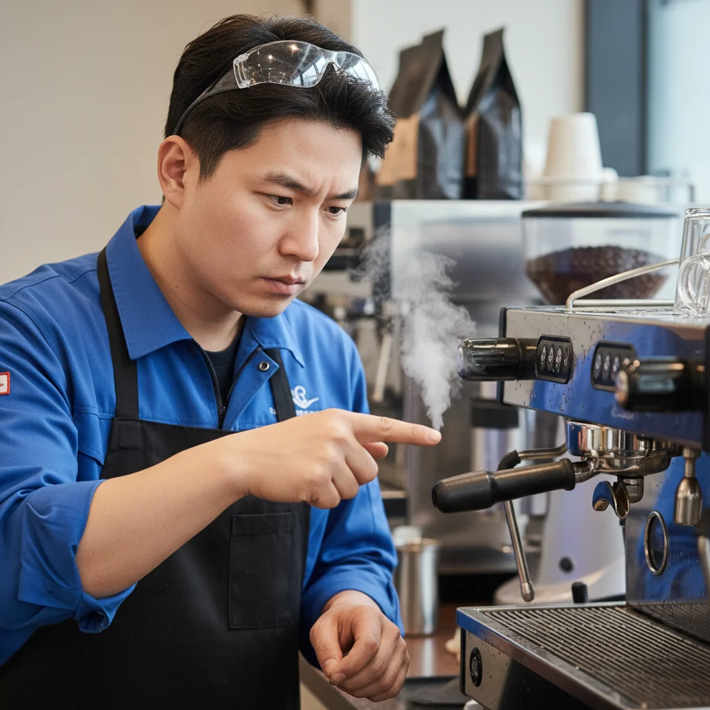 중고커피머신기 - 스팀 압력 확인 필수