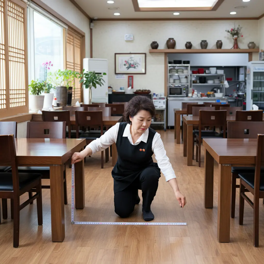 중고식당테이블 - 테이블 간격 실측은 필수