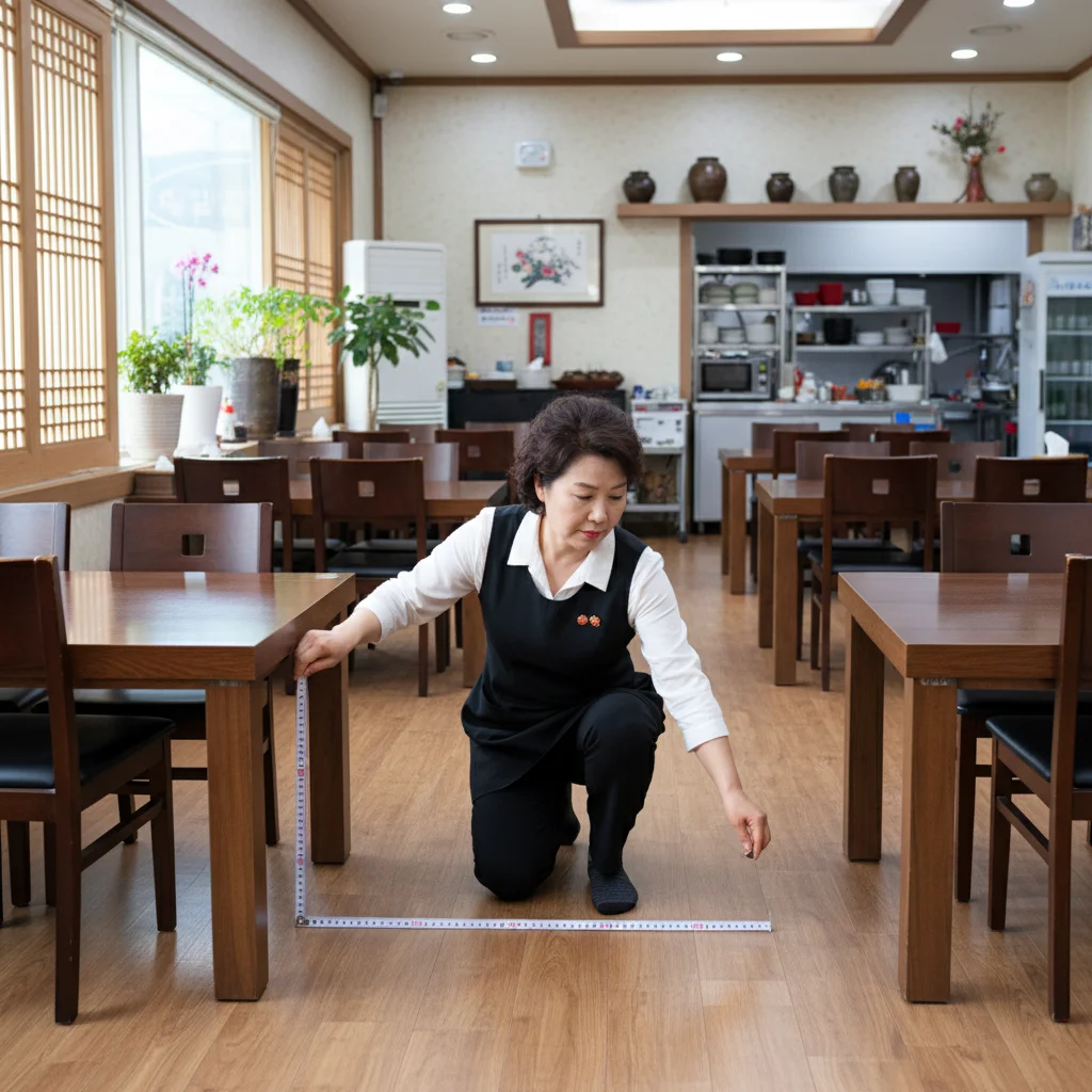 중고식당테이블 - 테이블 간격 실측은 필수