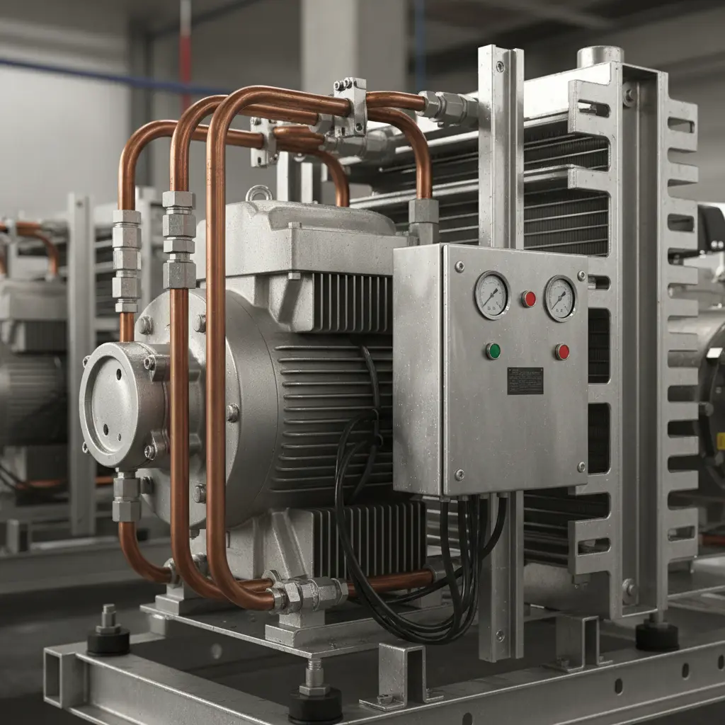 핵심 부품 컴프레셔 확인