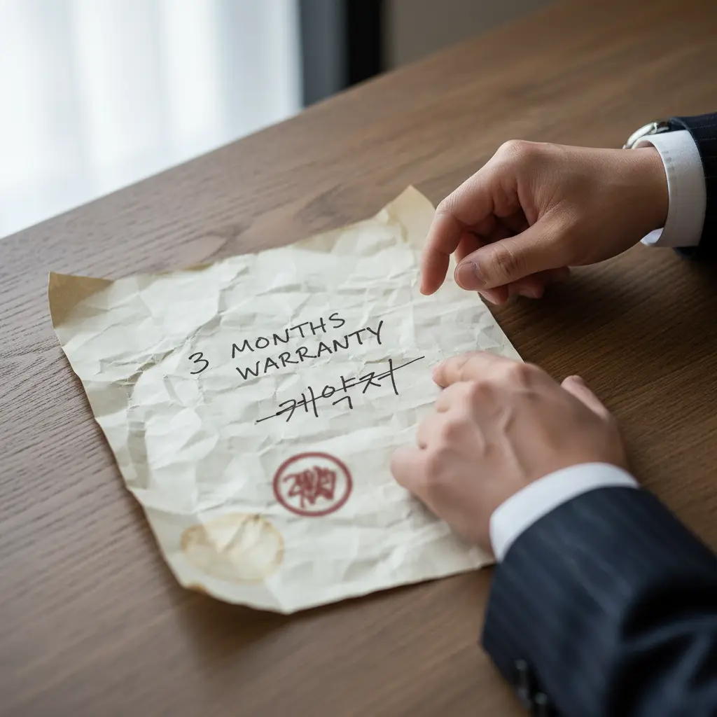 부산중고주방기기 - A/S 보증 서면 계약