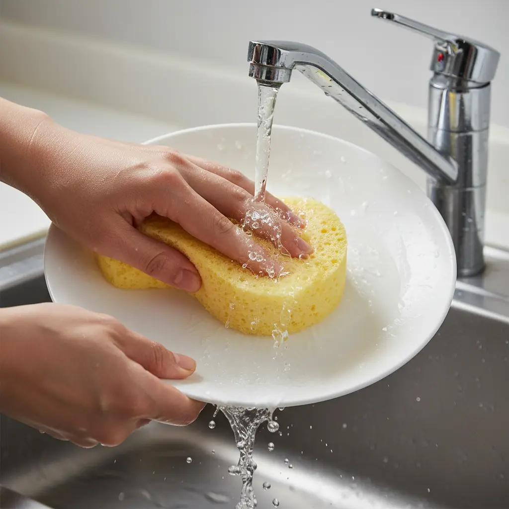 멜라민접시 - 부드러운 수세미 사용