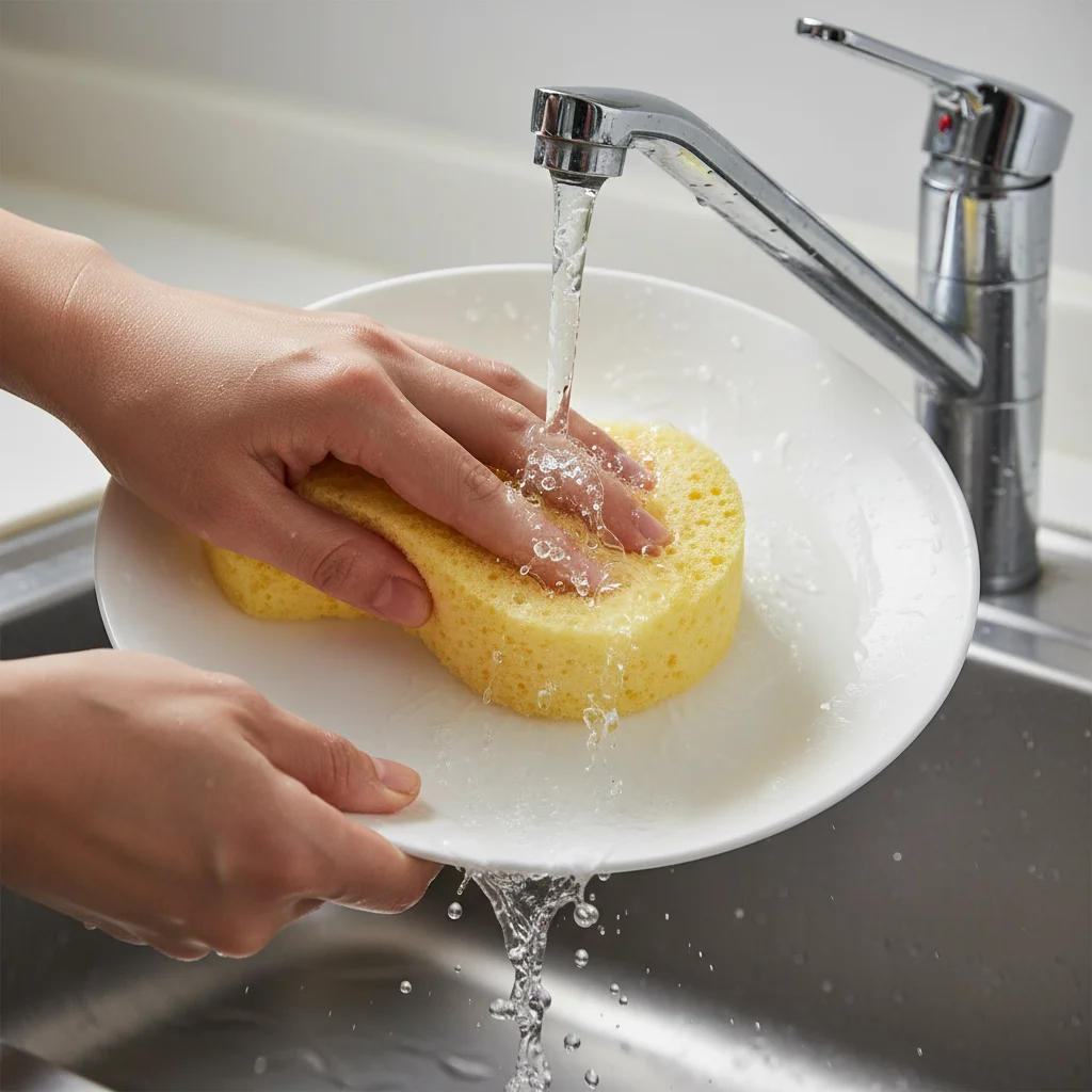 멜라민접시 - 부드러운 수세미 사용