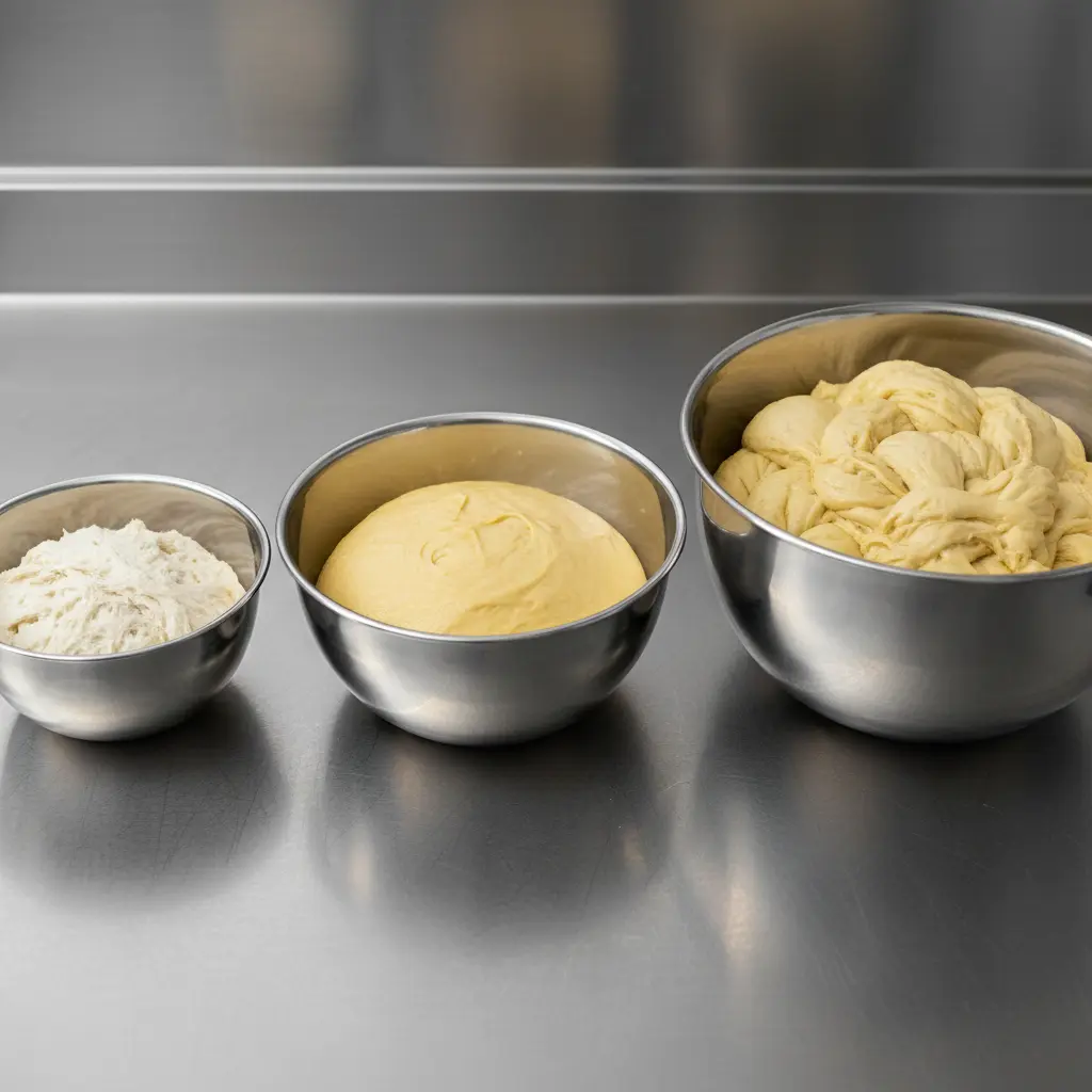 베이커리믹서기 - 용량별 반죽량 비교