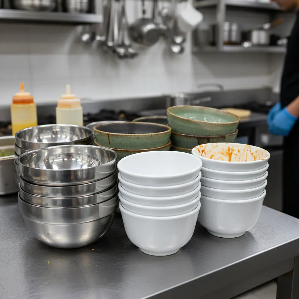 업소용소스볼 - 소재별 소스볼 비교