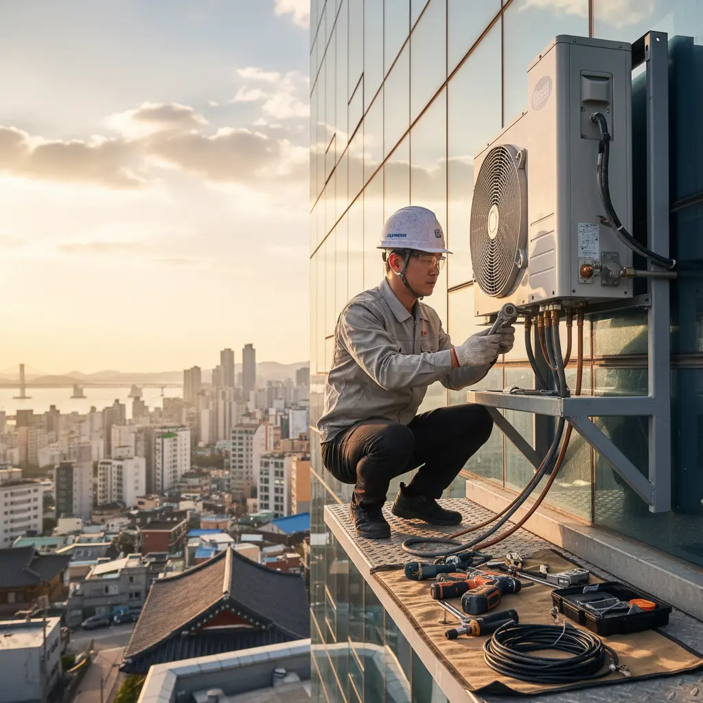 부산야채쇼케이스 - 실외기 설치가 핵심