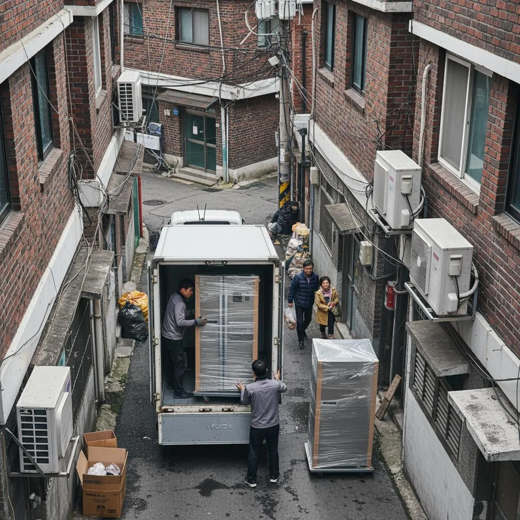서울식당냉장고 - 배송 진입로 체크