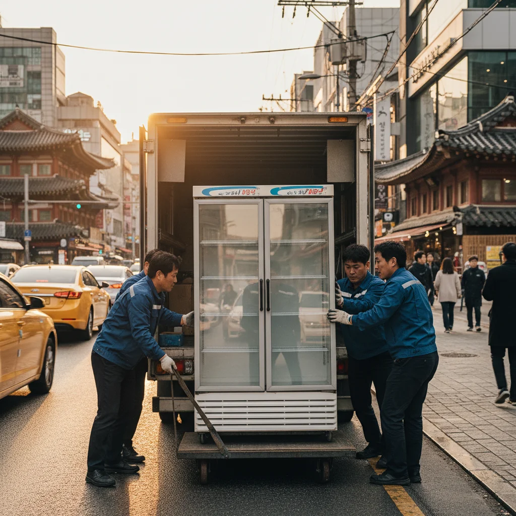 서울쇼케이스냉동고 - 좁은 골목 설치