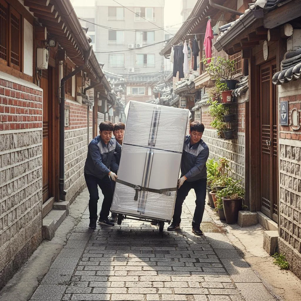 서울냉장냉동고 - 좁은 골목 설치, 이것이 관건