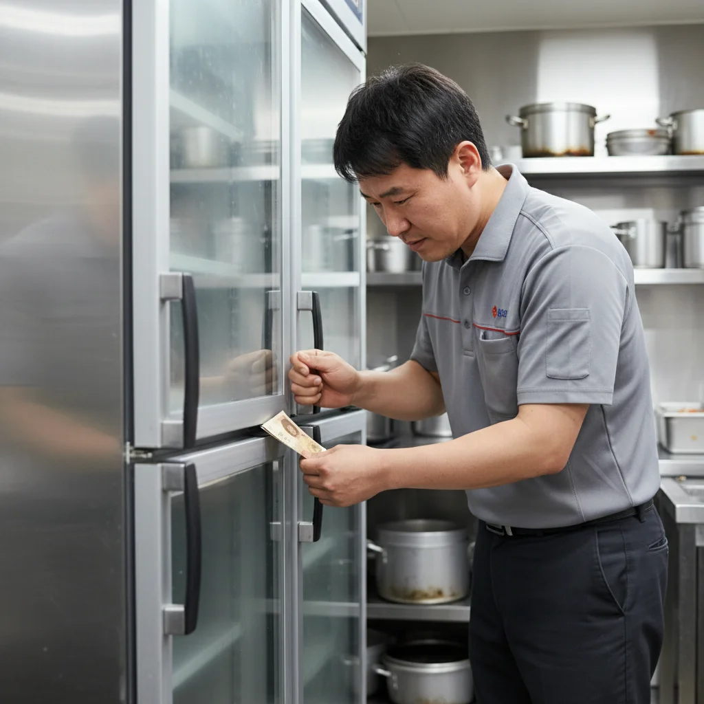 서울업소용냉장고중고 - 고무패킹 밀폐력 테스트