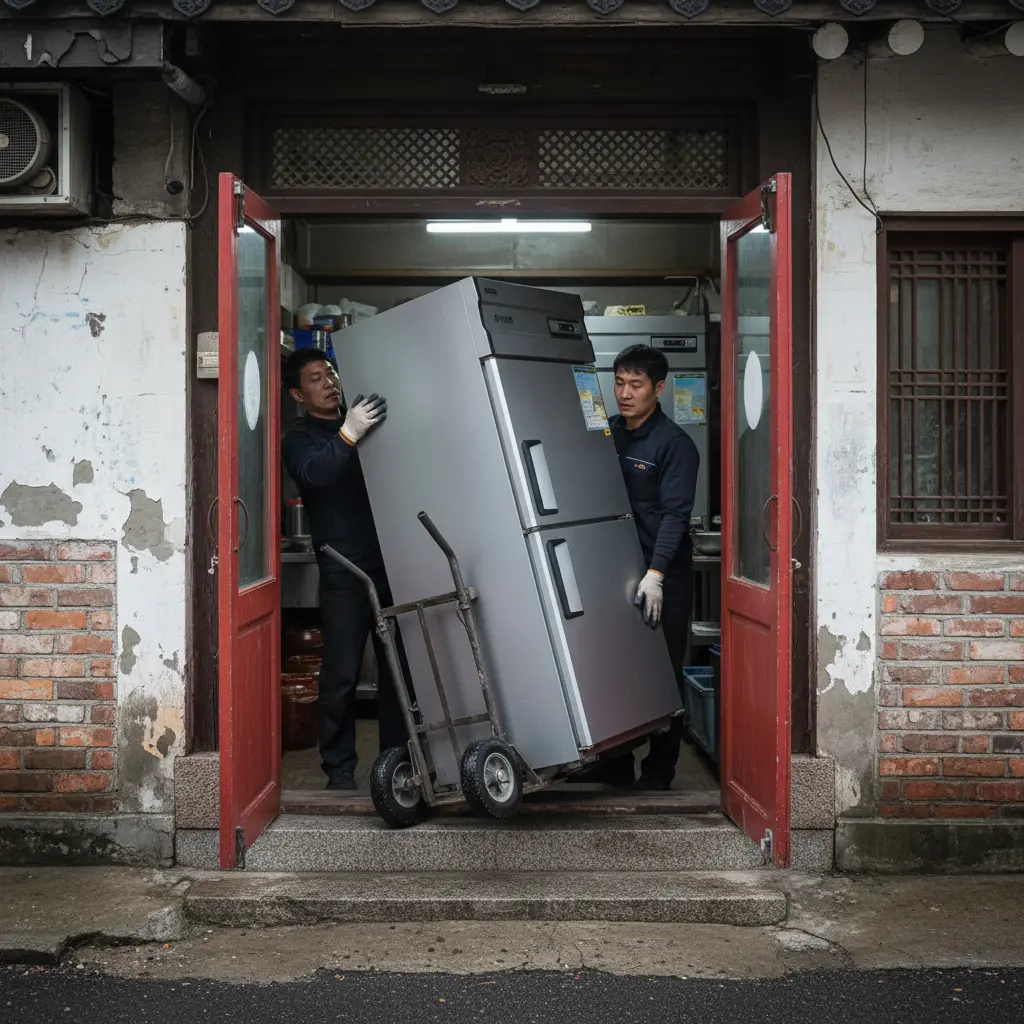 서울업소용냉장고중고 - 진입로 사이즈 측정 필수