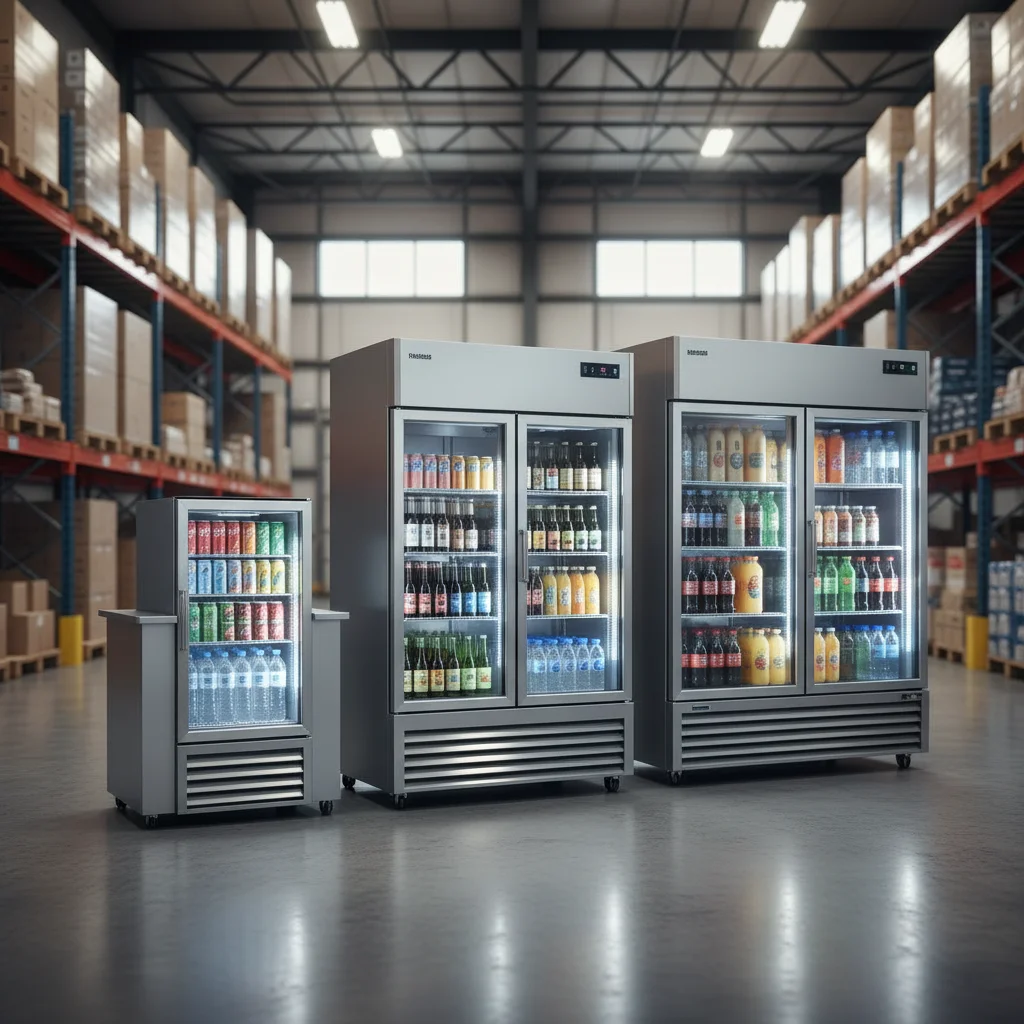 강남음료수냉장고 - 용량별 크기 비교