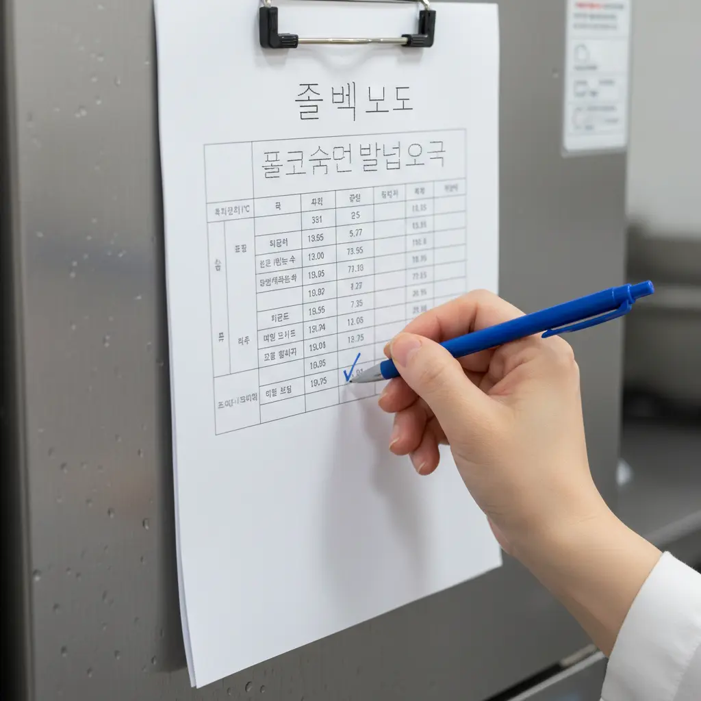강남보존식냉동고 - 필수 관리 대장 작성