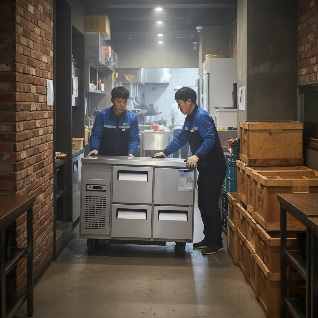 강남테이블냉동고 - 배송 진입로 확인