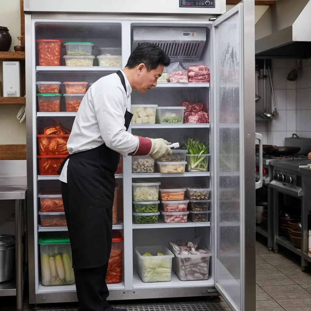 강원도업소용냉동고 - 냉동고 내부 확인