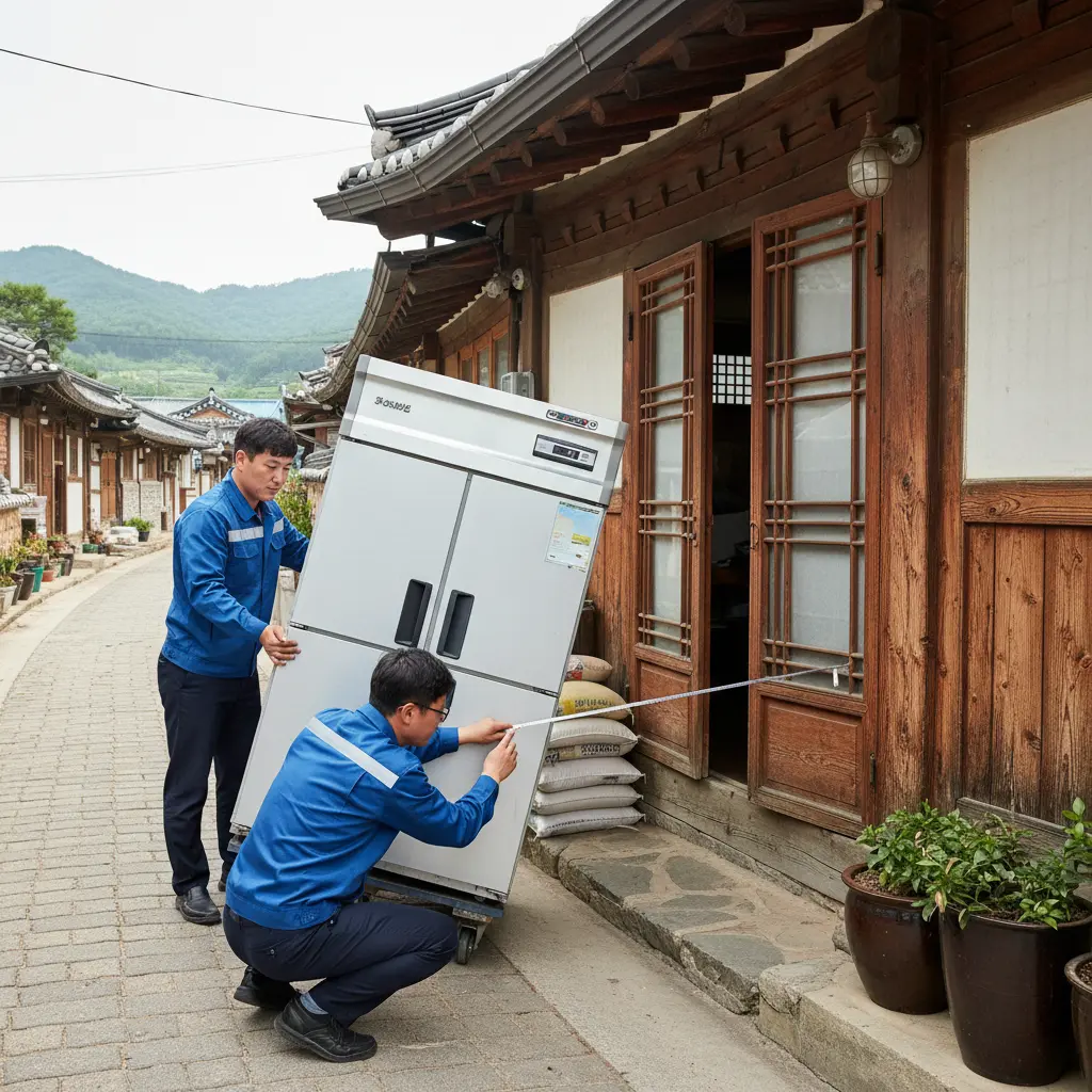 강원도반찬쇼케이스 - 설치 전 진입로 확인 필수
