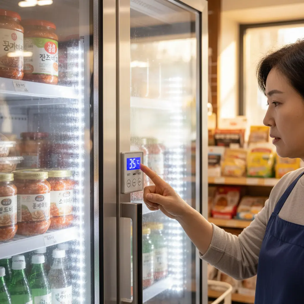 강원도밀키트쇼케이스 - 온도 조절 패널 확인