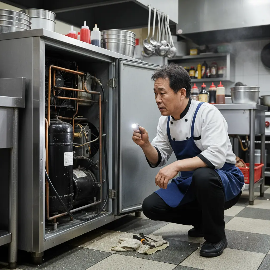 제주도중고냉동고 - 콤프레셔 소음 체크