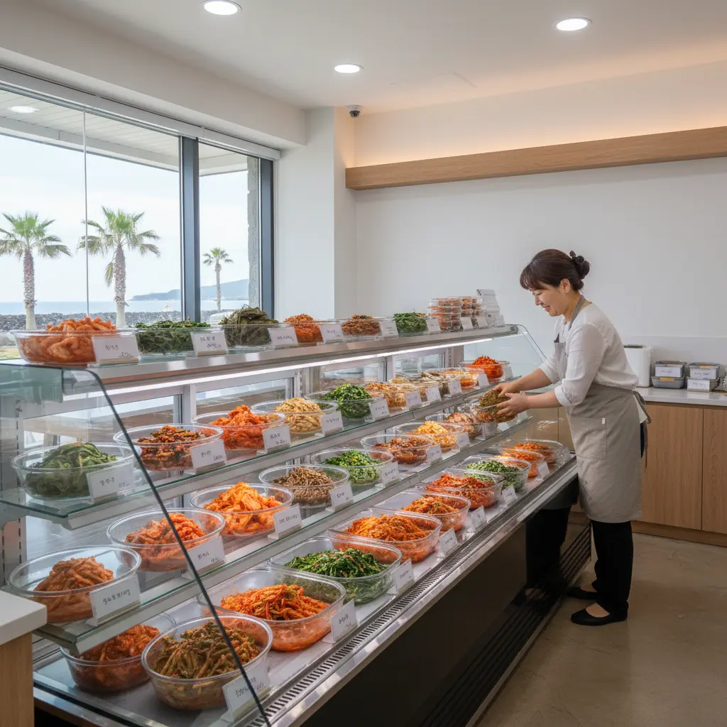 제주도반찬쇼케이스 - 제주 반찬가게 쇼케이스 설치 예시