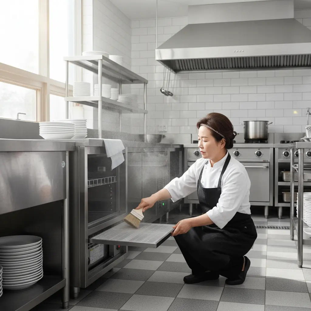 제주도반찬쇼케이스 - 쇼케이스 먼지 필터 청소