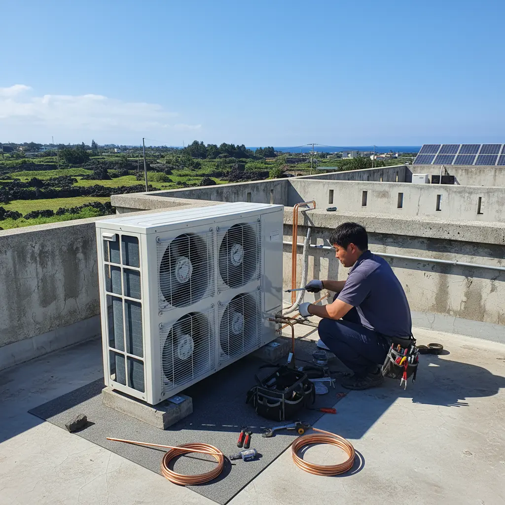 제주도오픈형쇼케이스 - 실외기 분리 설치 필수