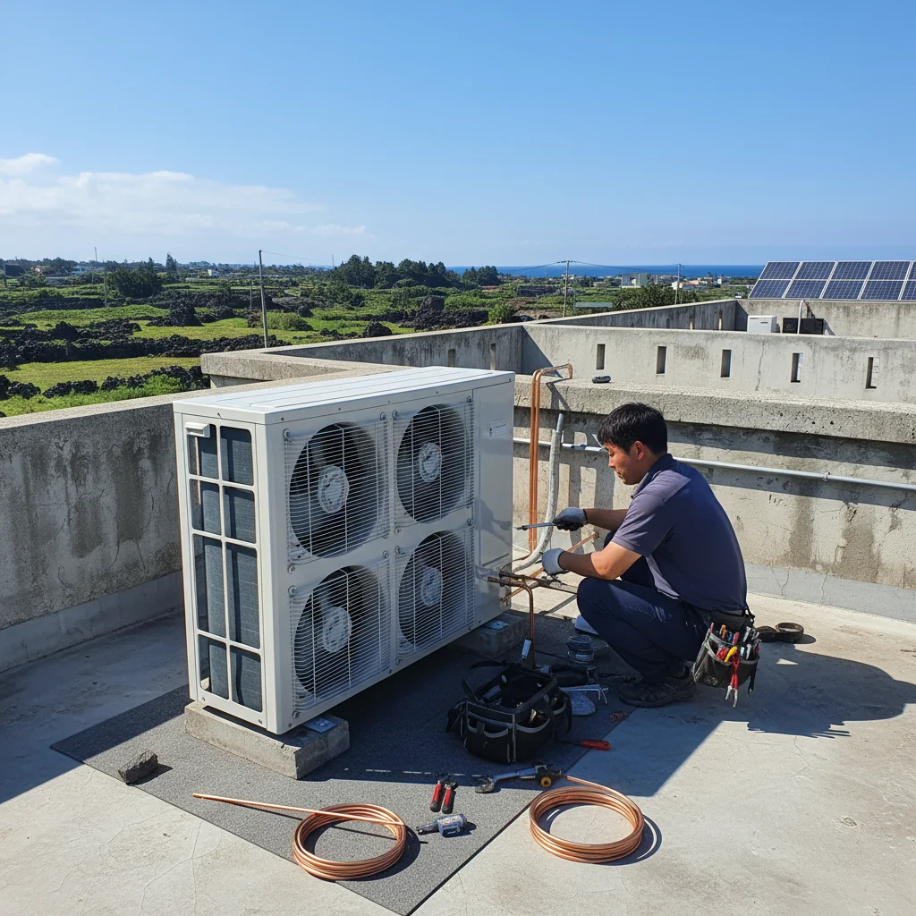 제주도오픈형쇼케이스 - 실외기 분리 설치 필수