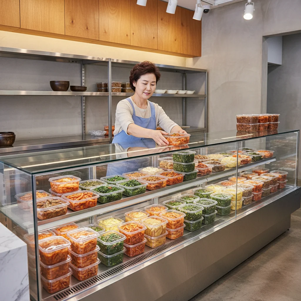 제주도반찬가게냉장고 - 제주도 반찬가게 내부 쇼케이스 세팅 예시