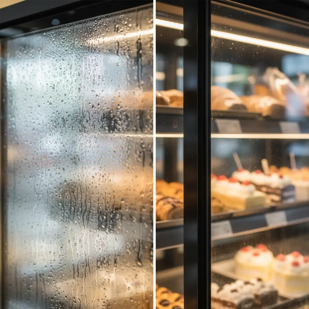 제주도백화점쇼케이스 - 결로 현상 없는 깨끗한 유리