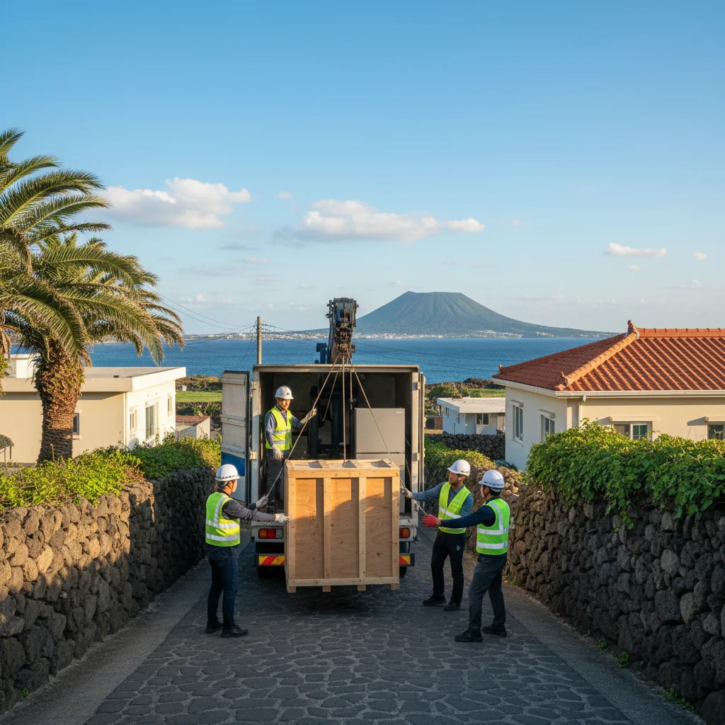 제주도자동문쇼케이스 - 제주도 화물 하차 현장