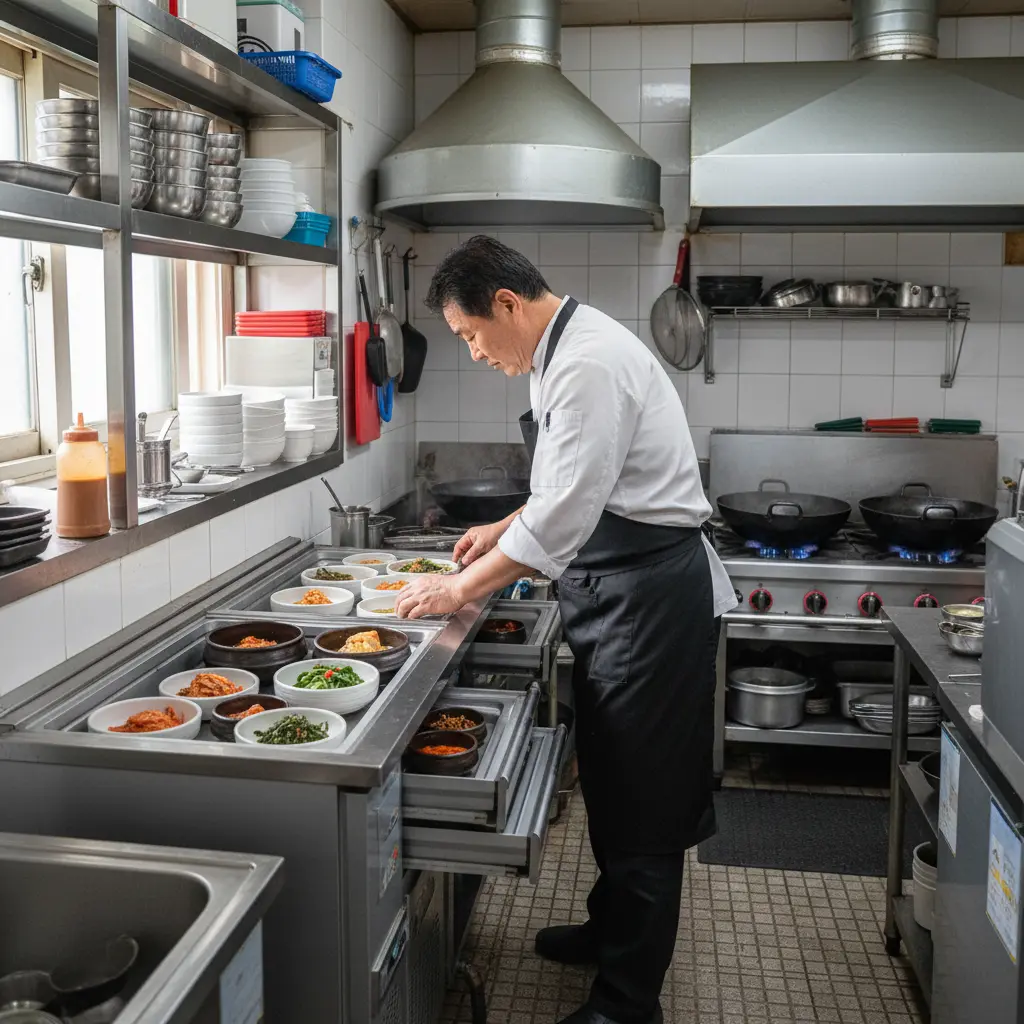 제주도미니반찬냉장고 - 제주 식당 필수템 미니 냉장고