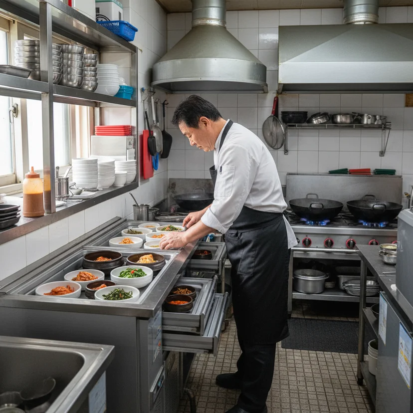 제주도미니반찬냉장고 - 제주 식당 필수템 미니 냉장고