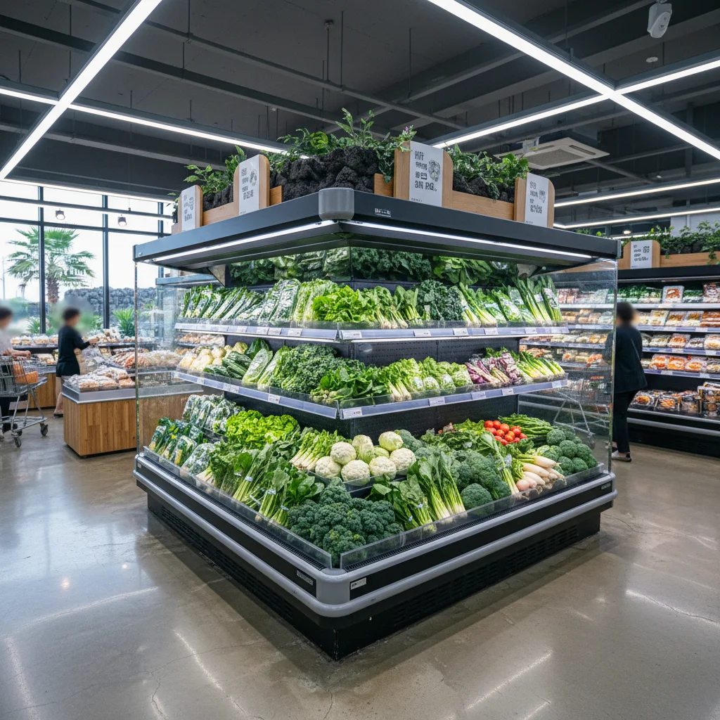 제주도채소냉장고 - 제주 마트 채소 코너 실제 모습