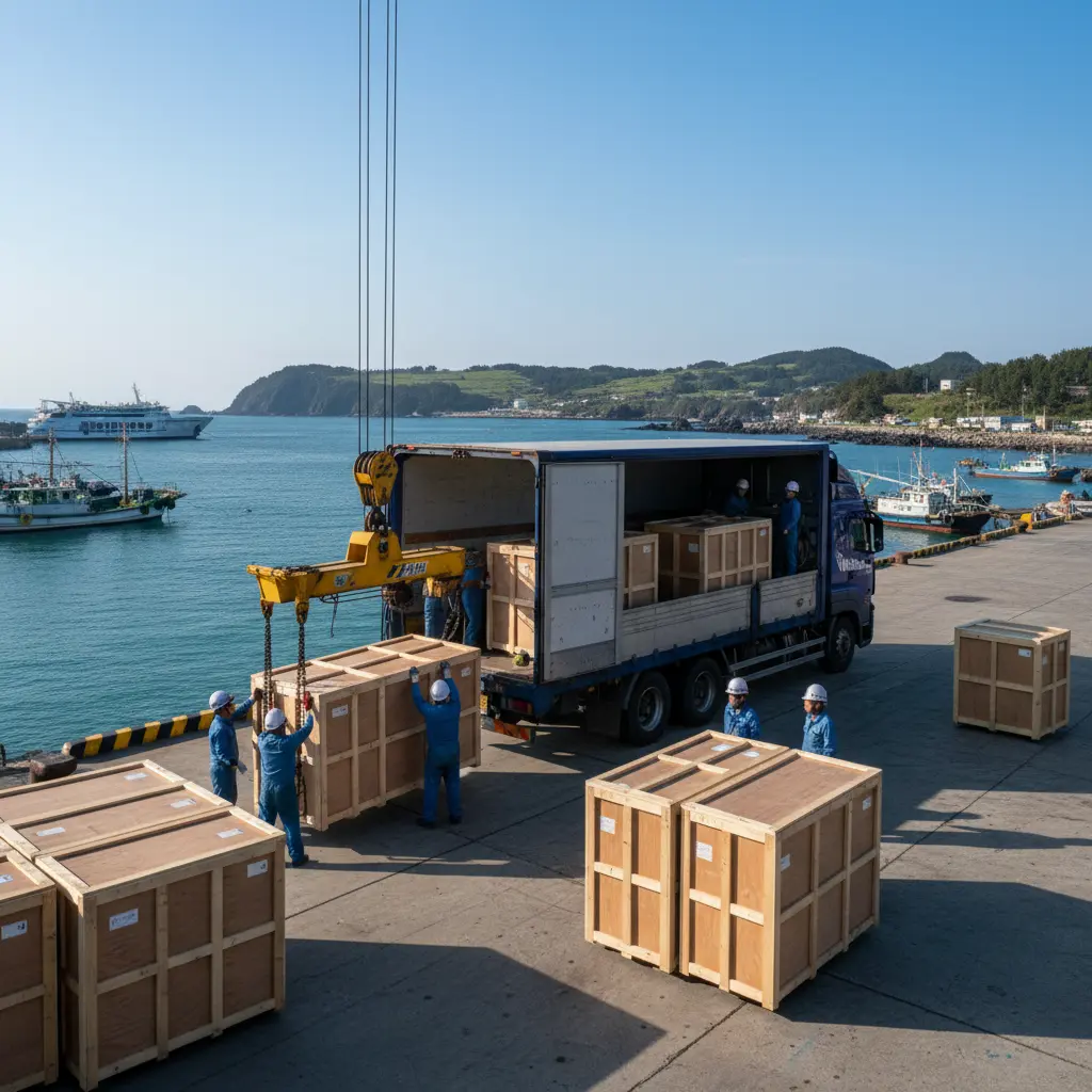 제주도채소냉장고 - 제주항 물류 하차 현장