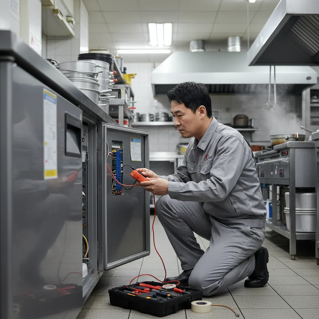 제주도채소냉장고 - 제주 현지 AS 기사님 수리 모습