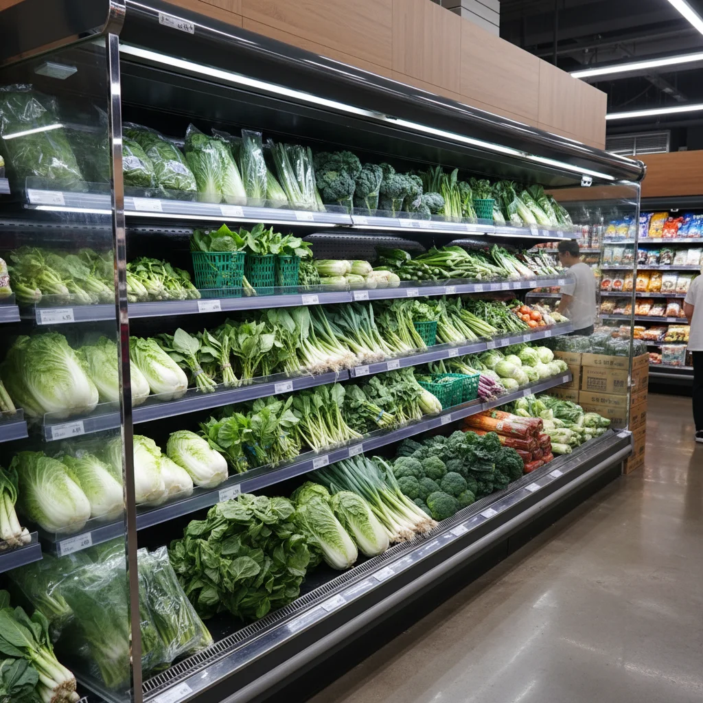 천안채소쇼케이스 - 신선한 야채 진열의 핵심
