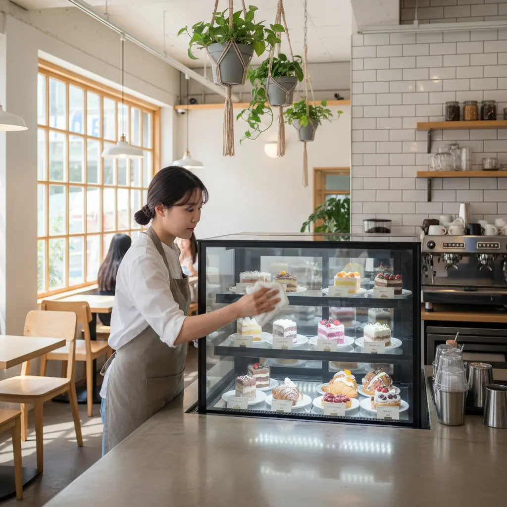 천안2단쇼케이스 - 매일 유리 청소 필수