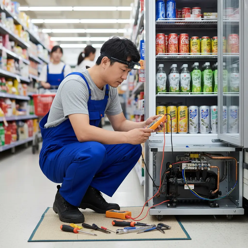 천안반찬가게쇼케이스 - 중고 구매 시 콤프레샤 확인