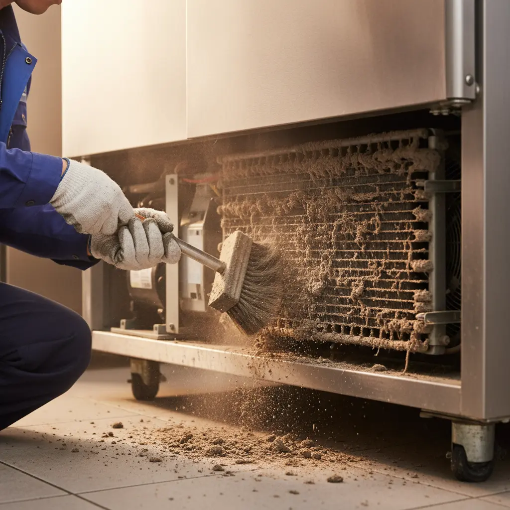 천안마트쇼케이스냉장고 - 응축기 먼지 청소 필수