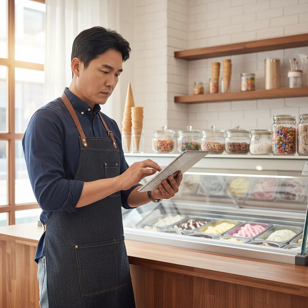 아이스크림창업 - 재고 관리하는 점주