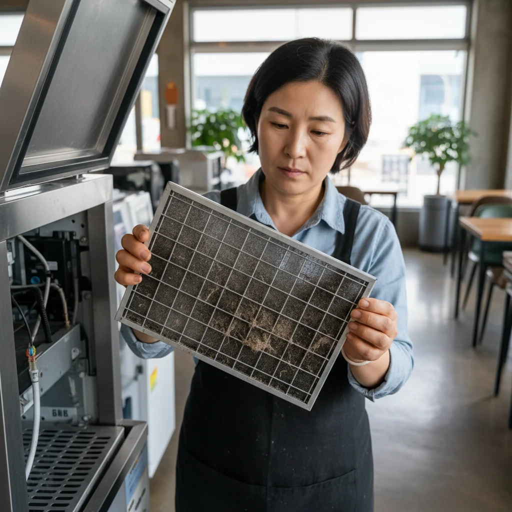 제빙기소독 - 먼지 필터 청소는 필수