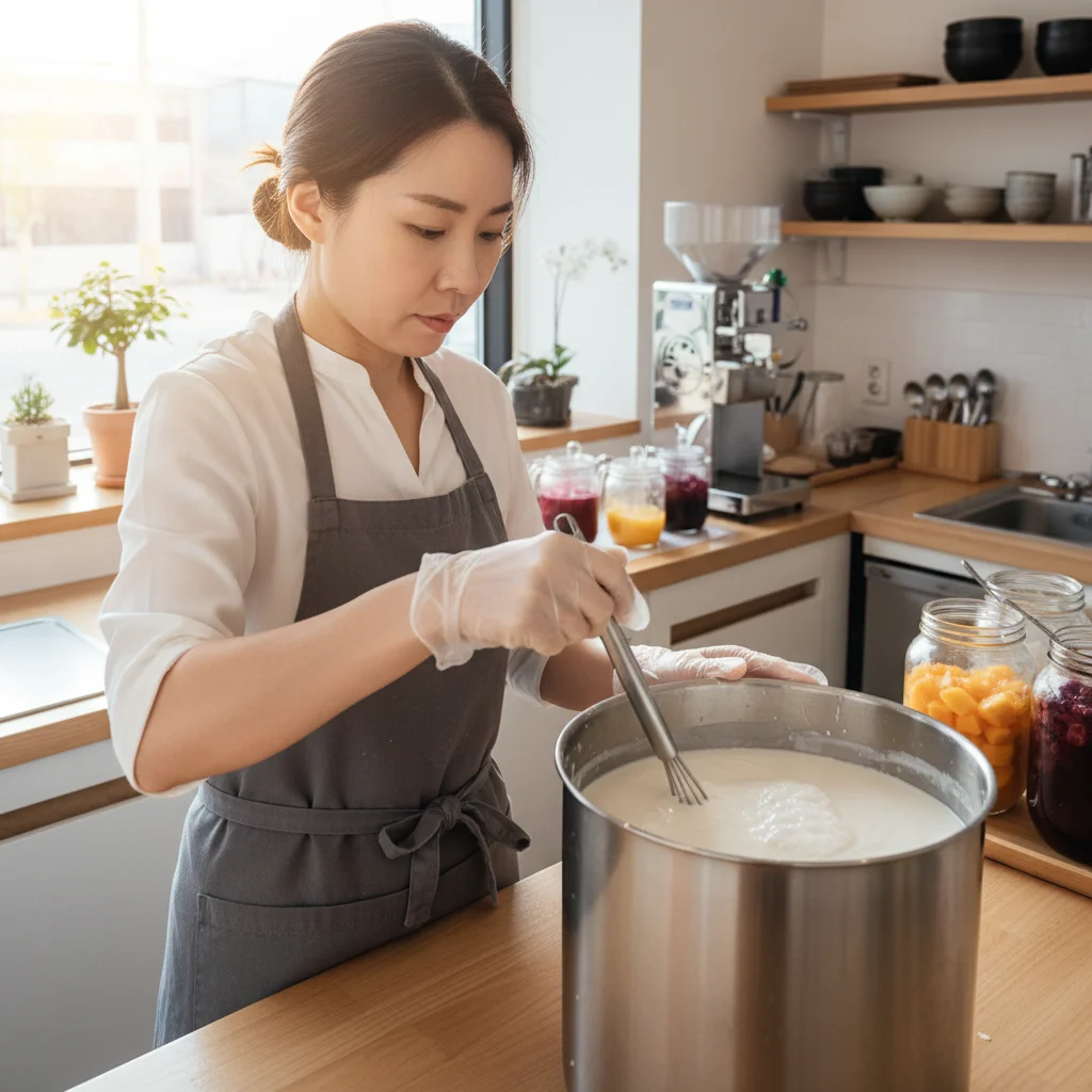 눈꽃빙수재료 - 빙수 베이스 배합 과정