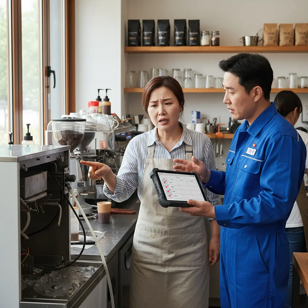 대구제빙기수리 - 수리 견적 상담하는 점주