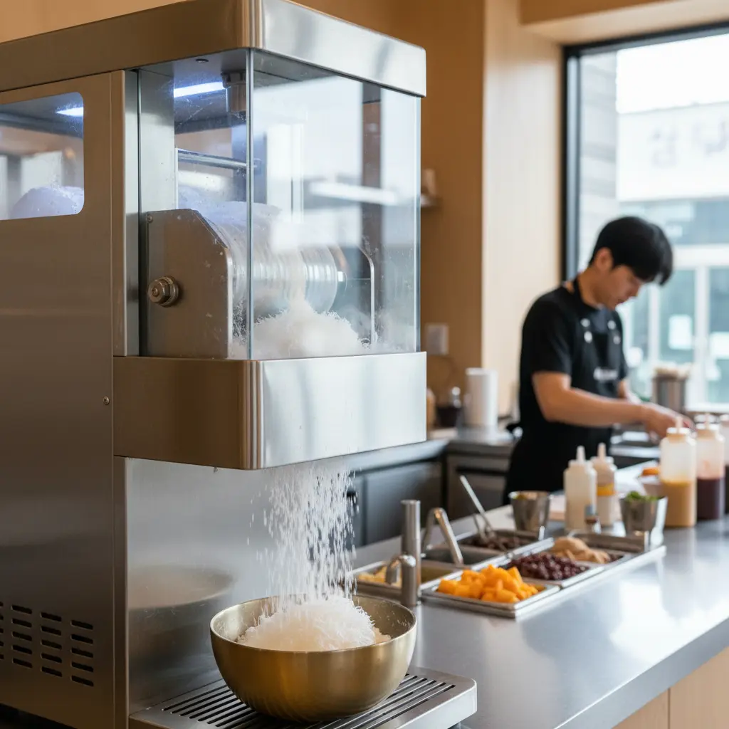 팥빙수제빙기 - 눈꽃빙수기 실제 작동 모습
