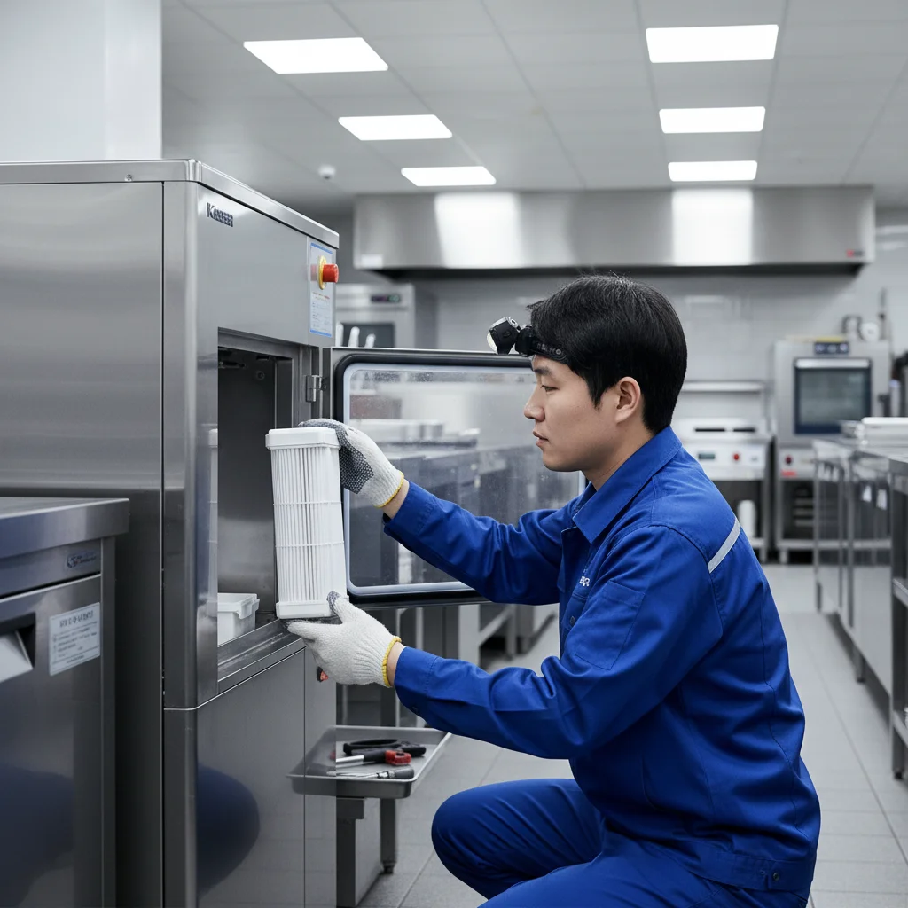 카이저제빙기IMK-75 - 전문가의 필터 점검