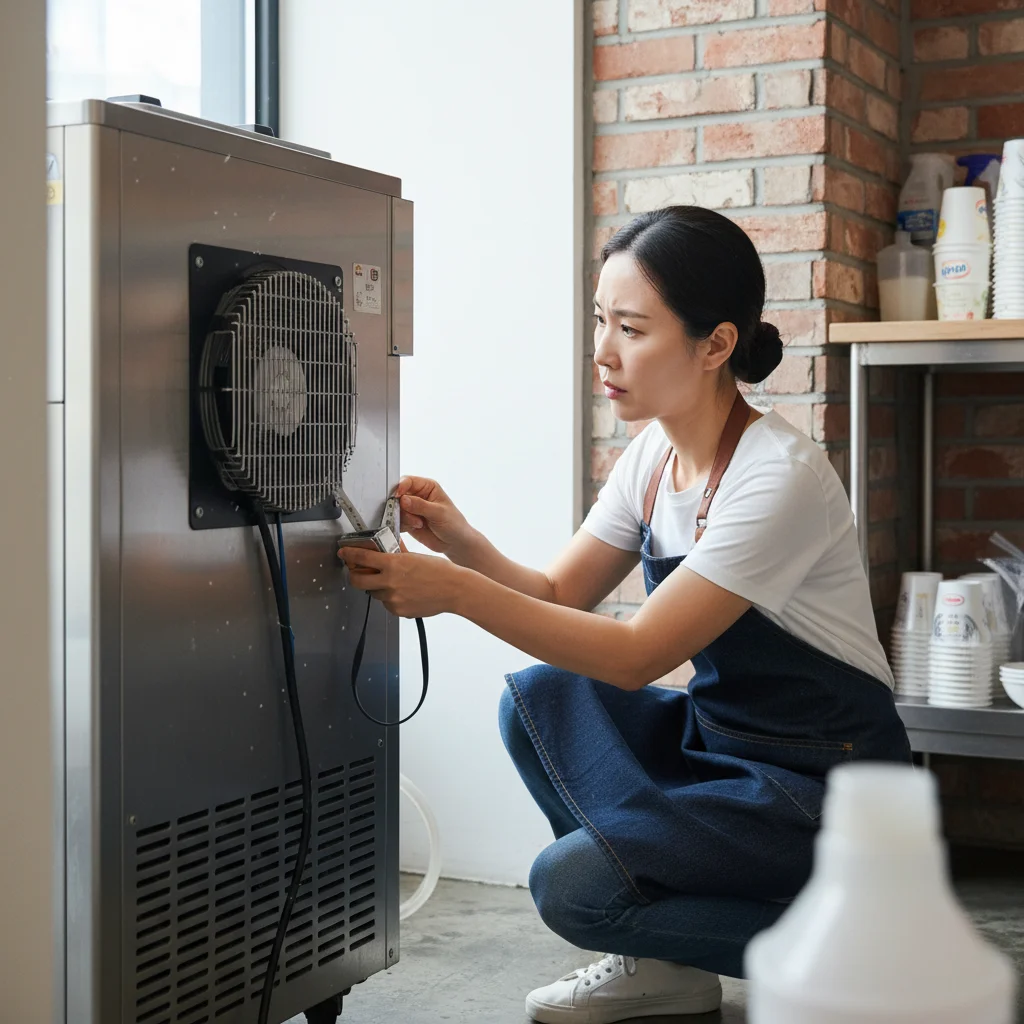 업소용아이스크림머신 - 공냉식 머신 통풍 공간 확인